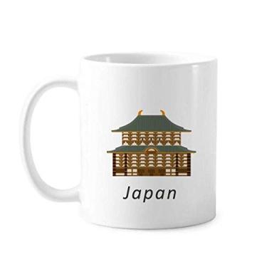 Imagem de Caneca clássica tradicional do templo cultural japonês copo de cerâmica branca presente com alças 350 ml