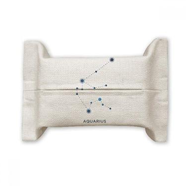 Imagem de Aquarius Placa de constelação do signo do zodíaco Capa de papel para lenços faciais Bolsa de linho de algodão