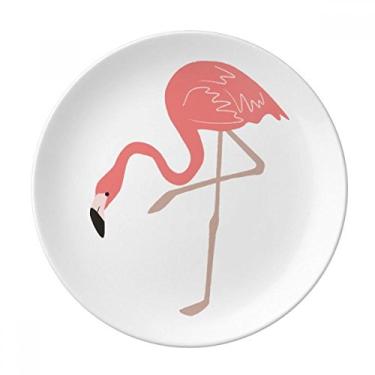 Imagem de Prato decorativo com estampa de flamingo em pé de porcelana Salver louças de jantar