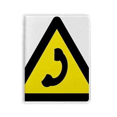 Imagem de Caderno de chamadas com símbolo de aviso amarelo e preto capa de chiclete diário capa macia