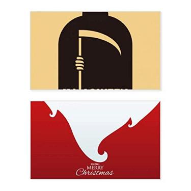 Imagem de Cartão de felicitações de Natal para Dia das Bruxas Black Azrael Holiday Holiday Merry Christmas Letter Message