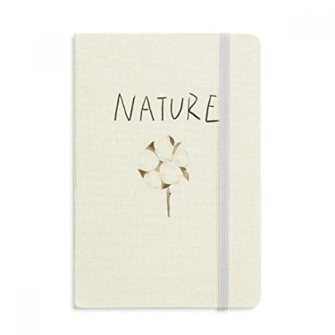 Imagem de Caderno de flores com pintura de ilha em tecido capa dura diário clássico