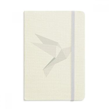 Imagem de Caderno com estampa de pombo abstrata de origami branco oficial de tecido capa dura diário clássico