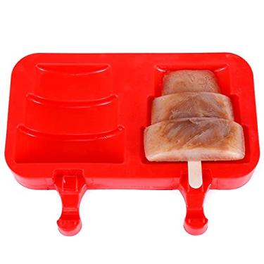 Imagem de Molde de sorvete, 10 células, gel de sílica clássico, reutilizável, conjunto de moldes de picolé, picolé, máquina de fazer sorvete infantil, ferramentas para fazer sorvete, bolo com uma capa para enviar 50 varas de madeira)