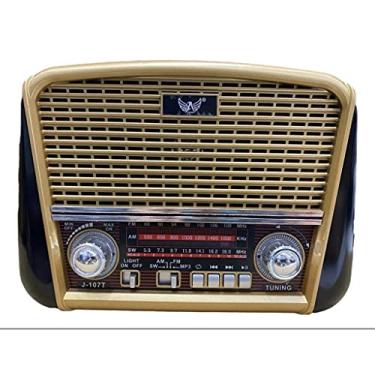Imagem de Rádio Am Fm Bluetooth Usb Retro Vintage Ltomex JD-107 - Pilha Bateria E Tomada - Caixa Som Estilo Antigo Madeira
