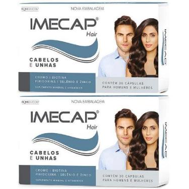 Imagem de Kit Imecap Hair 2 Caixas C/30 Cada Vitamina Para Cabelo - Sampafarmsto
