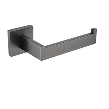 Imagem de Armário de banheiro de aço inoxidável Gunmetal Toalheiro Suporte de papel higiênico, escova de banheiro, gancho de roupão Suporte de barra de toalha cinza inoxidável, suporte de papel