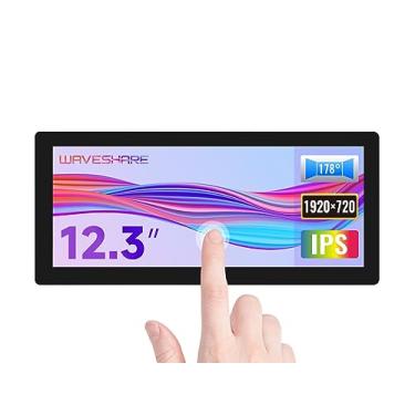 Imagem de Waveshare 12.3inch Capacitive Touch Screen LCD Compatible with Raspberry Pi 4B/3B+/3B/2B/B+/A+/Zero/Zero W/WH/Zero 2W Series Boards 600 Cd/M²1920×720 HDMI IPS Toughened Glass Panel