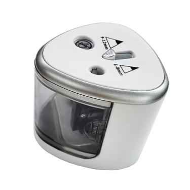 Imagem de Apontador de Lápis Elétrico, Furos Duplos Amplamente Utilizados, Apontador de Lápis Colorido Portátil Eficiente, Seguro para Uso, Parada Automática para Escola Em Sala de Aula