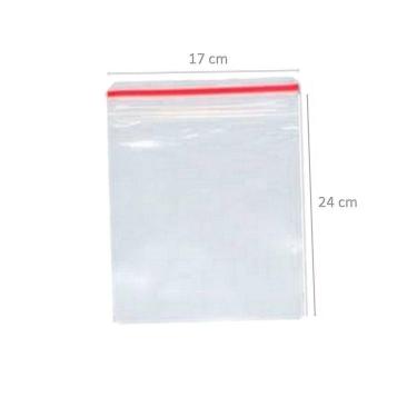 Imagem de Saco Transparente Saquinho Plástico Fecho Zip 17x24 100 Unidades