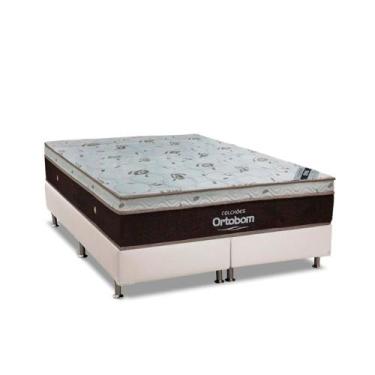 Imagem de Cama Box Queen: Colchão Molas Ortobom Superpocket Sleep King Látex + B