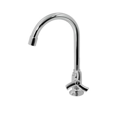 Imagem de Kit Torneira Metal Lavatório Mesa 1/4 Volta Bica Alta Primor Docol - Com 3 Peças