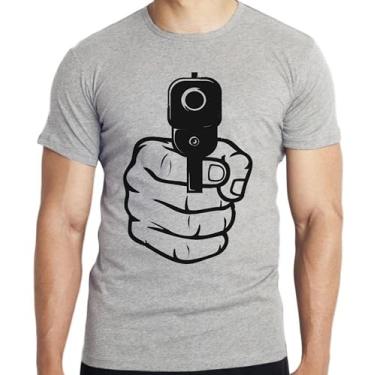 Imagem de Camiseta Arma em punho pistola revólver tamanho Infantil ou Adulto ou Plus Size
