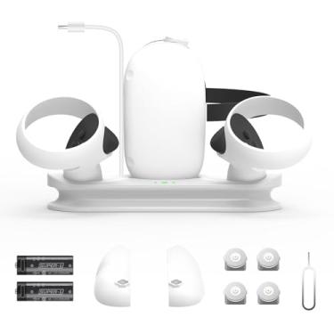 Imagem de Dock De Carregamento Vomeko VR - Suporte De Carregamento De Fone De Ouvido VR Compatível Com Quest 2, Dock De Carregamento RGB Para Quest 2, Estação De Carregamento Magnético.