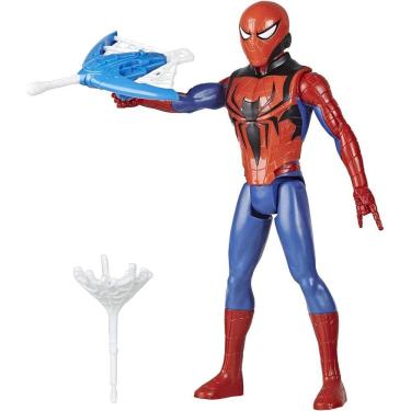 Imagem de Spider-Man Marvel Titan Hero Série Blast Gear Action Figure Toy with Blaster, 2 Projéteis e 3 Acessórios de Armadura, para Crianças de 4 anos ou mais
