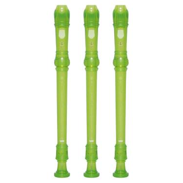 Imagem de Kit 3 Flautas Doce Soprano Germânica Em C YRS-20G Verde Yamaha