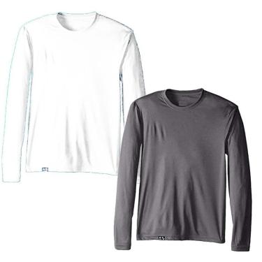 Imagem de Kit 2 Camisetas Slim Fitness Proteção Solar Uv 50 Ice Tecido Gelado Masculina-Masculino