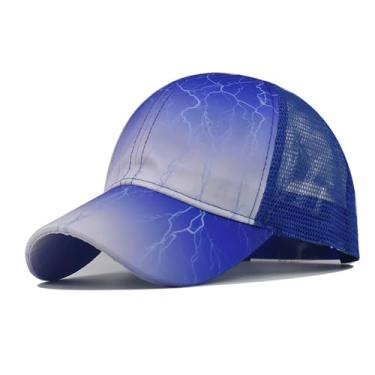Imagem de HDiGit Boné de beisebol tie-dye moderno para homens chapéu de sol de algodão moderno boné esportivo unissex, Azul, G