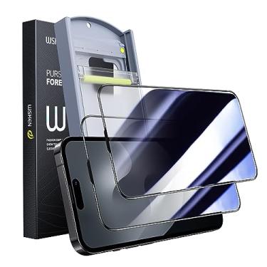 Imagem de WSKEN Película protetora de tela para iPhone 14 Pro Max [24° anti-espião] [zero bolha][remoção automática de poeira] cobertura total antirreflexo diamantes de vidro temperado HD rígido anti-peep filme - pacote com 2