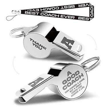 Imagem de QIBAJIU Apitos com cordão, letra A, apito de treinador, presentes de futebol, futebol, hóquei, basquete, vôlei, beisebol, treinador, presentes para homens, mulheres, professor, agradecimento,