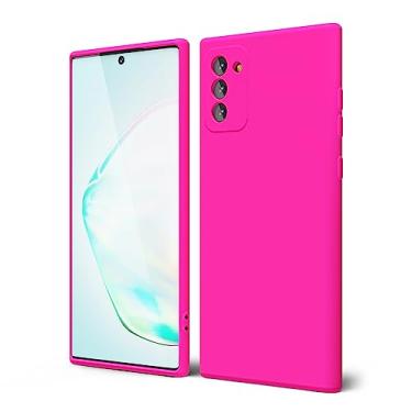 Imagem de oakxco Capa projetada para Samsung Galaxy Note 10 de silicone, cor brilhante neon vibrante, capa de telefone de gel de borracha macia para mulheres e meninas, fina, fina, flexível, protetora, TPU de 6,3 polegadas, rosa choque