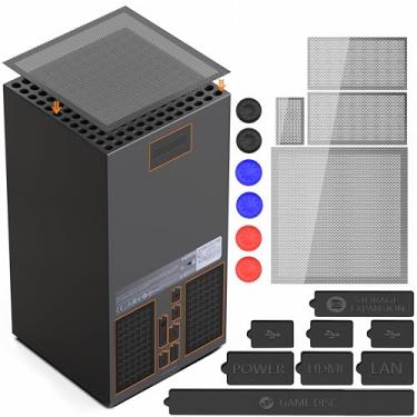 Imagem de GAMSURFING Filtro de poeira para Xbox Series X- 8 plugues de silicone para poeira e 4 conjuntos de malha de PVC, capa de filtro de poeira série X acessórios com 6 tampas de aperto de polegar para Xbox Series X