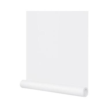 Imagem de Papel de parede branco de 61 cm x 1000 cm fosco texturizado em relevo autoadesivo removível à prova d'água para armários quarto sala de estar prateleira forro gaveta