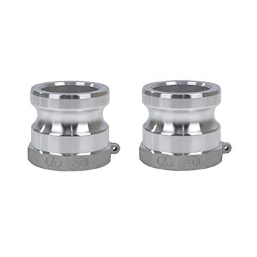 Imagem de Quafwia 2 peças de conexões de trava de câmera de alumínio (5 cm Parte A) encaixe de mangueira de ranhura de camlock, adaptador macho fêmea NPT rosca cablock fit (2")