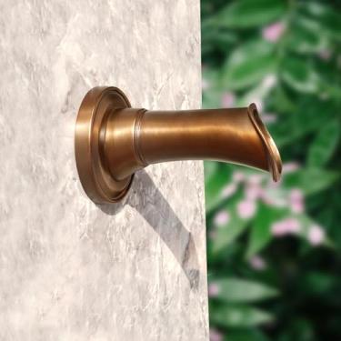 Imagem de Aquadock Bico de cascata de latão sólido feito à mão requintado, derramamento de fonte de água, decoração de paisagem de luxo para piscinas, lagoas, paredes de água (19,4 cm)