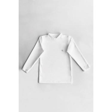 Imagem de Camiseta Térmica Infantil Peluciada Branco-Unissex