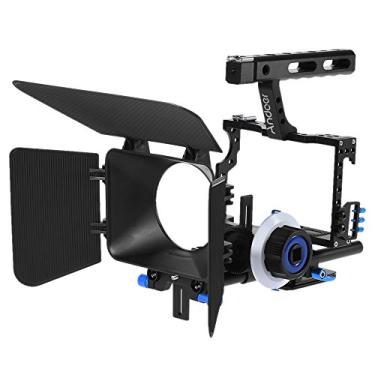 Imagem de Andoer C500 Kit de equipamento de filmagem de liga de alumínio para câmera de vídeo com haste de 15 mm caixa fosca Follow Focus Handle Grip para Panasonic GH4 para Sony A7S/A7/A7R/A7RII/A7SII