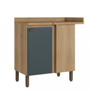 Imagem de Balcão 1 Porta com Tampo Finesse THB - CAPUCCINO|AZUL