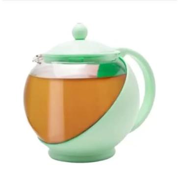 Imagem de Chaleira De Vidro Com Infusor Inox - 750ML - Colorida - Chaleiras (Verde)