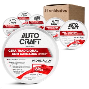Imagem de KIT 24 Ceras Tradicional Com Carnaúba Autocraft Proteção Uv Pasta 200G