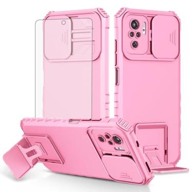 Imagem de Asuwish Capa de telefone para Xiaomi Redmi Note 10/10S 4G com protetor de tela de vidro temperado e capa de câmera deslizante suporte suporte fino acessórios de celular protetora Redme Note10 S