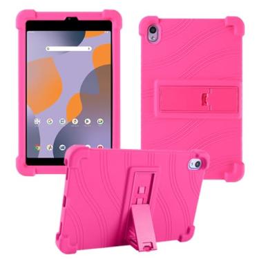 Imagem de HminSen Capa para tablet Walmart Onn 20.3 cm modelo 2024 (100135923), capa ajustável de silicone macio adequado para crianças para tablet Onn 20.3 cm Gen 4 2024 (rosa)