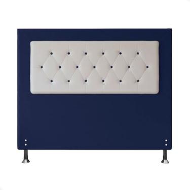 Imagem de Cabeceira Queen Size Casal 160cm Cama Box Estofada Quarto Havana (Suede azul)