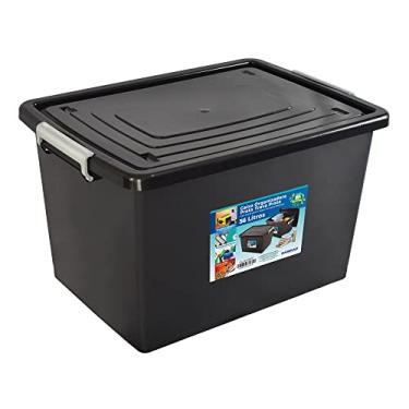 Imagem de Arqplast - Organizadora 56L Com Tampa Preta Trava Prata Arqplast 25793