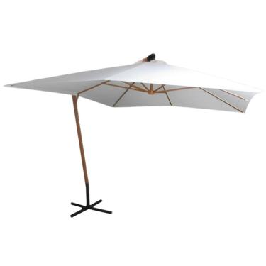 Imagem de Ombrelone Lateral Suspenso Estrutura Madeira 3m Gigante Manivela Jardim Importway Iwoblm-300