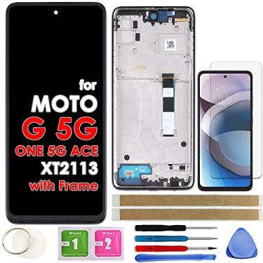 Imagem de Montagem de digitalizador de tela LCD sensível ao toque (6,7 polegadas com moldura) para Motorola Moto G 5G / One 5G Ace XT2113 XT2113-3 XT2113-5