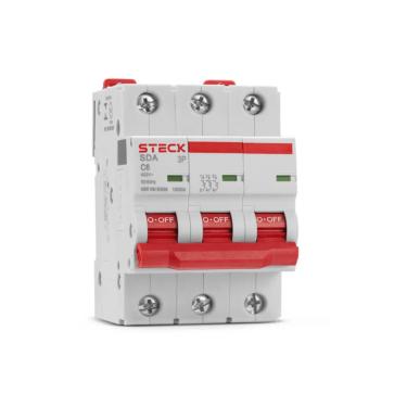 Imagem de Disjuntor Tripolar Curva C 6A 10KA SDA63C06 - Steck