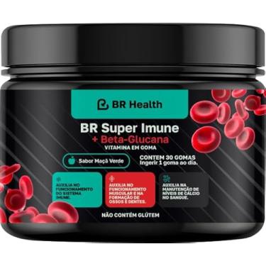 Imagem de BR Health Super Imune Beta-Glucana 250 mg + Vitamina D 25 µg, 30 Gomas, Sabor Maçã Verde