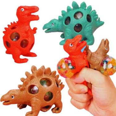 Imagem de Brinquedo de Apertar Dinossauro Anti Estresse Squishies Coloridos - My
