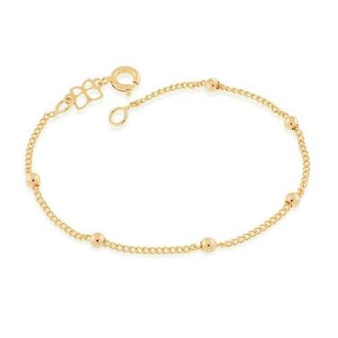 Imagem de Pulseira banhado ouro 3x 24k 18k e 22k  feminina de bolinha rommanel 1