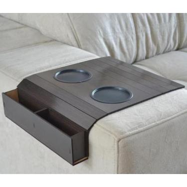 Imagem de Suporte Porta Copos Com Porta Controle Braço Sofá Casa - Cia Laser