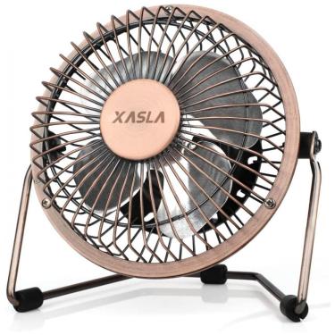 Imagem de Ventilador de Mesa com 1 Velocidade, USB, 110V 3W, XASLA F405, Bronze