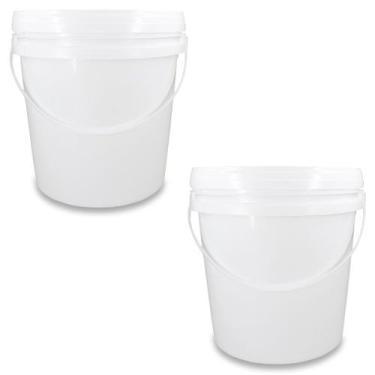 Imagem de Kit 02 Baldes Plástico 3,6L Atóxico com Tampa Hermética e Alça para Ar