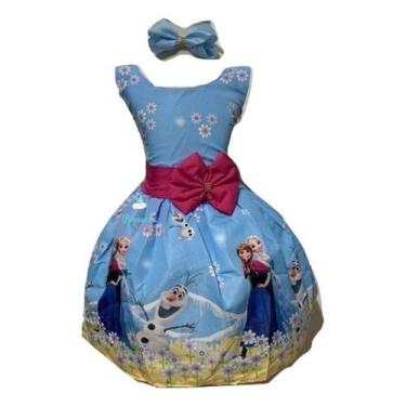 Imagem de Vestido Temático Frozen 2 Luxo - Pequenos Encantos Baby, Azul, PP 0/1 