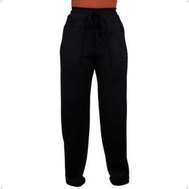 Imagem de Calça Pantalona Feminina Canelada Cintura Alta Confortavel - 40 Graus,