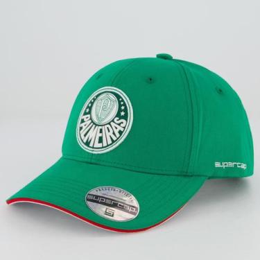 Imagem de Boné Palmeiras 6 Gomos Verde e Vermelho - Supercap, Único